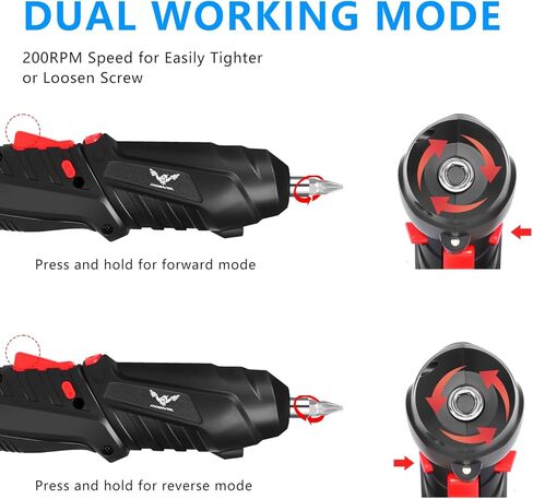 26 في 1 مفك البراغي الكهربائي اللاسلكي القابل لإعادة الشحن مجموعة حفر طاقة صغيرة 3.6V LI-ION 3.5N · M MAX TORQUE ELECTRICE ROTATABLE مع مفك البراغي LED LED لأدوات DIY المكتب المنزلي (أسود) in Kuwait
