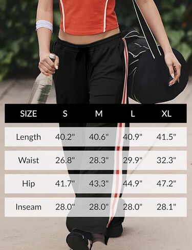 Athlisan Womens Athletic Wide Legres Side Stripes Carring Weist Disual Low Rise Palazzo Pants مع جيوب in Kuwait
