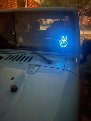American Family Owned Patented Peace-Sign Wave LED Light for Cars, Wranglers, Jeep- Wind Sheild Led Jeep Decal Sticker - Usb-Operated, 6ft Cord, On/Off Switch Vechicle - Accessories in Saudi Arabia