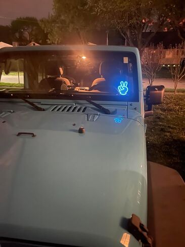 American Family Owned Patented Peace-Sign Wave LED Light for Cars, Wranglers, Jeep- Wind Sheild Led Jeep Decal Sticker - Usb-Operated, 6ft Cord, On/Off Switch Vechicle - Accessories in Saudi Arabia