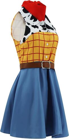 Womens Jessie Costume Dress Cowgirl Tank Dress with Belt Halloween Cosplay Outfit for Female in Kuwait