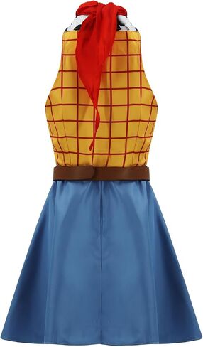 Womens Jessie Costume Dress Cowgirl Tank Dress with Belt Halloween Cosplay Outfit for Female in Kuwait