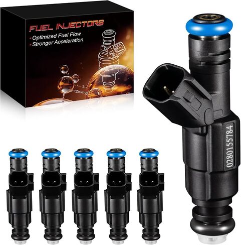 0280155784 Fuel Injectors 4.0L 5.2L For:-Jeep 1999-2004 Grand Cherokee Wrangler 1999-2001 Cherokee, For:-Dodge For:-Ram 1500 2500 3500 2000-2003, High Performance Fuel Injectors (Set of 6) in Saudi Arabia