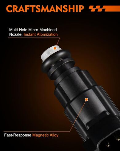 0280155784 Fuel Injectors 4.0L 5.2L For:-Jeep 1999-2004 Grand Cherokee Wrangler 1999-2001 Cherokee, For:-Dodge For:-Ram 1500 2500 3500 2000-2003, High Performance Fuel Injectors (Set of 6) in Saudi Arabia