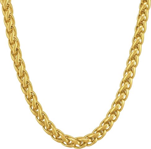 LIFETIME JEWELRY Weave Chain Necklace for Women and Men 24k Real Gold Plated in Kuwait