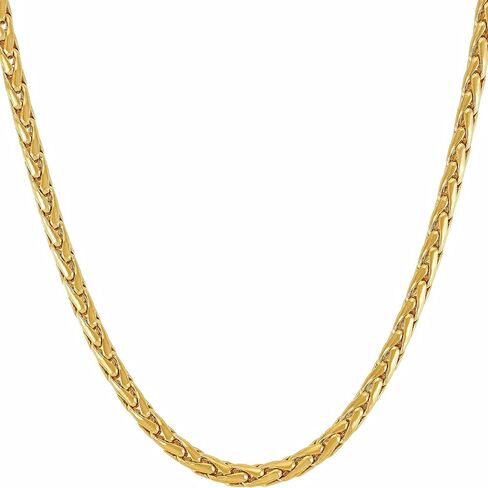 LIFETIME JEWELRY Weave Chain Necklace for Women and Men 24k Real Gold Plated in Kuwait
