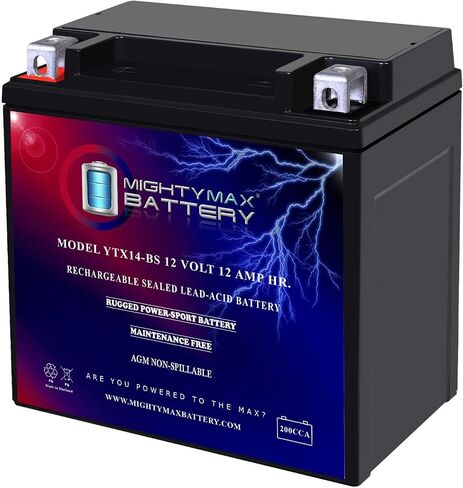 بطارية Mighty Max Battery YTX14-BS لـ Honda 300 TRX300 Fourtrax 1988-2000 in Saudi Arabia