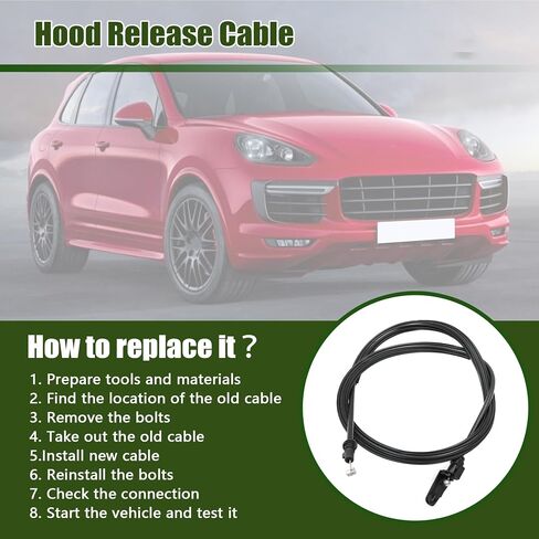 Gxarts Hood Cable Front 95851153102 متوافق مع Porsche Cayenne Base Diesel S 2011-2018 in Saudi Arabia