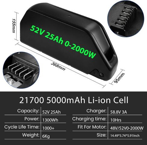 Execyc （UL مصدقة 48V /52Vebike Beterey W /Grade A الخلايا - حزمة بطارية ليثيوم أيون لـ 48volt 50W -1500W CONERSIN CONRESION KIT BAFANG in Saudi Arabia