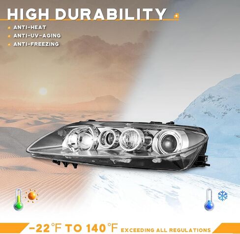 Headlights Assembly Compatible with 2006 2007 2008 Mazda 6 Headlights Assemblies for 06 07 08 Mazda 6 Headlight Replacement Clear Lens Black Housin in Saudi Arabia