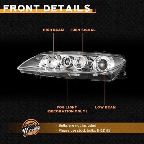 Headlights Assembly Compatible with 2006 2007 2008 Mazda 6 Headlights Assemblies for 06 07 08 Mazda 6 Headlight Replacement Clear Lens Black Housin in Saudi Arabia