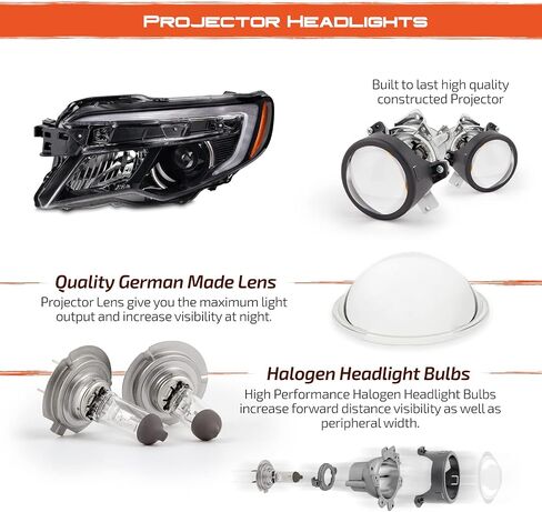 Akkon-FIT 2016-2021 Honda Pilot/Ridgeline 17-20 OE Style Type Halogen Halogen Side Side Black in Kuwait