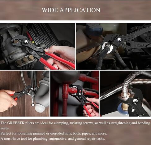 مجموعة GREBSTK 2 PCS مجموعة الأدمسة من مجموعة الأخدود ، ومفصل انزلاق 8 بوصة و 7 بوصات مضخة المياه ، ودفع زر القابل للتعديل السريع in Kuwait