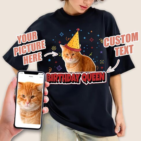 قميص H-dewall مخصصات مخصصة قميص راب Bootleg له قميص مخصص مع Phote Pet مخصص هدية لمحبي القطة الكلاب in Kuwait