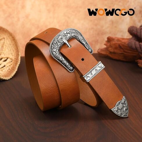 أحزمة رعاة البقر الغربية للنساء الريف رعاة البقر خمر حزام مشبك محفور لفساتين الجينز in Kuwait