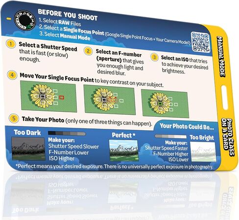 Manual Mode Photo Class on a Card & Exposure Guide - Manual Mode Cheat Sheet for Learning ISO, Aperture & Shutter Speed - Japanese (Japanese Mini Card) in Saudi Arabia