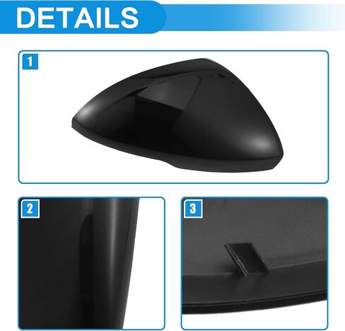 TOP-VIGOR Compatible with Chevrolet Cruze 2017 2018 2019, 1pcs Passenger Side Mirror Cover Replacement – Black Mirror Cap for Right Side, Exterior Rearview Mirror Trim in Saudi Arabia