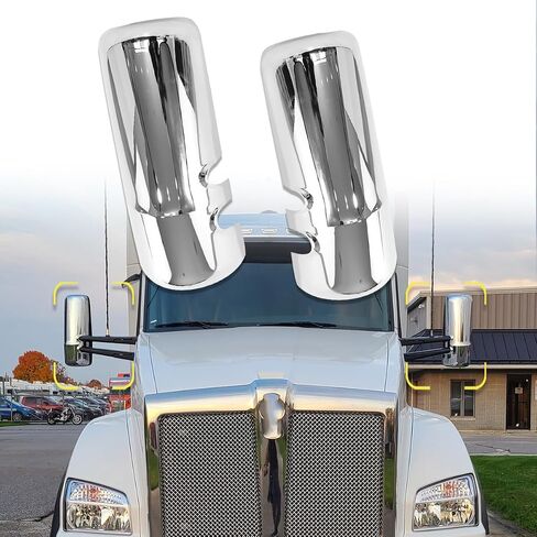 Chrome Door Mirror Covers Fit Kenworth T680 T880 W990 Mirror Cover Replacement Passenger Right Side in Saudi Arabia