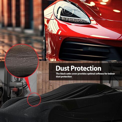 DaShield SoftTec Indoor Satin Car Cover for Chevrolet Chevy Impala 1961-1964 Elastic Flexible High-end Luxury Dust-Proof Protection, Car Show, Underground Garage, Black in Saudi Arabia