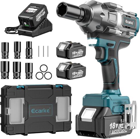 مفتاح التأثير اللاسلكي Ecarke 1/2 بوصة لبطارية ديوالت ، و 900 قدم رطل (1200N.M). in Kuwait