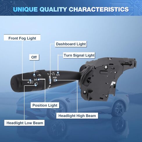 LCWRGS Turn Signal Switch Compatible with 2006-2017 Dodge Caliber Nitro Avenger, Jeep Wrangler Compass Patriot, Chrysler 200 PT Cruiser Sebring, Replaces# CBS-1703, Fog Light Control, Headlight Dimmer in Saudi Arabia
