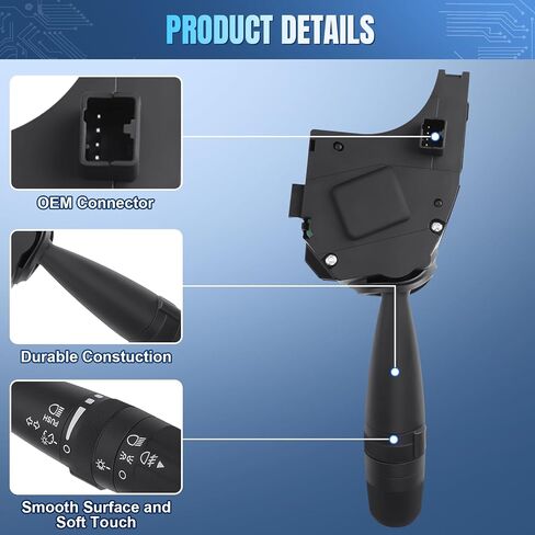 LCWRGS Turn Signal Switch Compatible with 2006-2017 Dodge Caliber Nitro Avenger, Jeep Wrangler Compass Patriot, Chrysler 200 PT Cruiser Sebring, Replaces# CBS-1703, Fog Light Control, Headlight Dimmer in Saudi Arabia