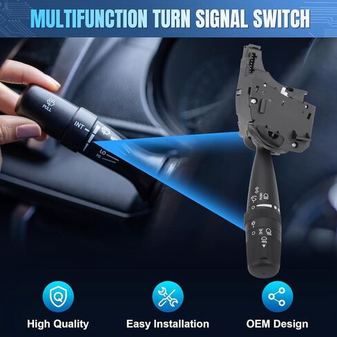 LCWRGS Turn Signal Switch Compatible with 2006-2017 Dodge Caliber Nitro Avenger, Jeep Wrangler Compass Patriot, Chrysler 200 PT Cruiser Sebring, Replaces# CBS-1703, Fog Light Control, Headlight Dimmer in Saudi Arabia