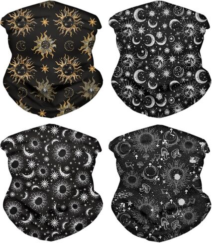 GLUDEAR 4 Pack Face Bandana Balaclava for Men Women, Sun UV Protection Reusable Half Mask Scarf Cycling Neck Gaiter in Kuwait