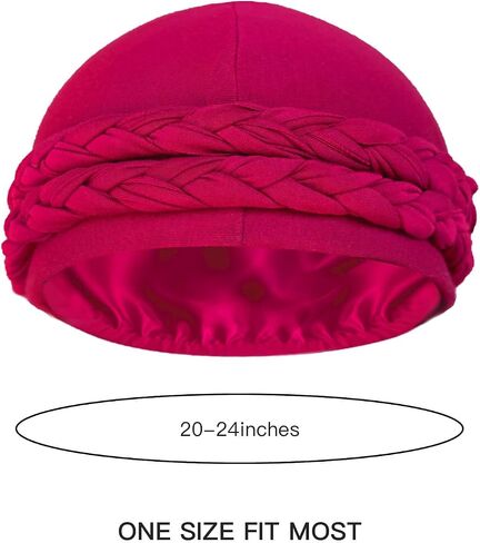 Satin Lined Turban for Men & Women, Silky Lined Sleeping Bonnet Sleep Cap, Halo Turban Durag for Waves Braids Locs in Saudi Arabia