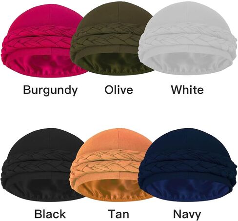 Satin Lined Turban for Men & Women, Silky Lined Sleeping Bonnet Sleep Cap, Halo Turban Durag for Waves Braids Locs in Saudi Arabia
