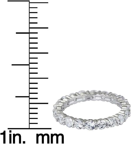 DECADENCE Sterling Silver 3mm Round Tanzanite Cubic Zirconia Prong Set Eternity Band Ring in Saudi Arabia
