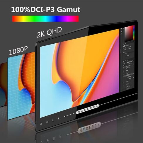 شاشة لمس محمولة مقاس 18.4 بوصة بدقة 4K، 3840 × 2160 10 بت، مضادة للوهج، رابط بصري، متوافقة مع قلم MPP، شاشة كمبيوتر محمول خارجية HDR للعناية بالعين، شاشة عرض كمبيوتر للألعاب للكمبيوتر المحمول in Kuwait