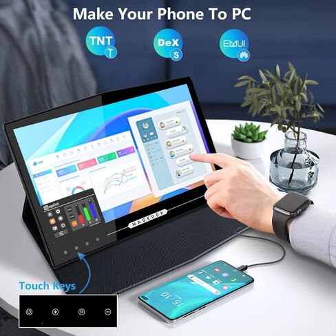 شاشة لمس محمولة مقاس 18.4 بوصة بدقة 4K، 3840 × 2160 10 بت، مضادة للوهج، رابط بصري، متوافقة مع قلم MPP، شاشة كمبيوتر محمول خارجية HDR للعناية بالعين، شاشة عرض كمبيوتر للألعاب للكمبيوتر المحمول in Kuwait