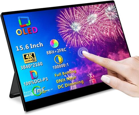 18.4 Inch Portable Monitor Touchscreen 4k，3840 x 2160 10bits，Anti-Glare，Optical bonding，MPP Stylus Pen Compatible,Laptop External Screen HDR Eye Care Gaming Computer Display for Laptop in Saudi Arabia