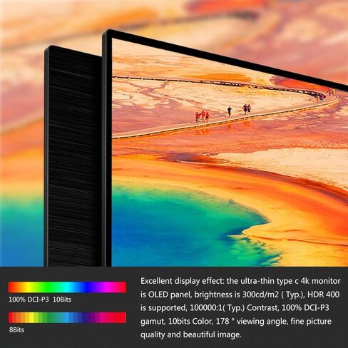 18.4 Inch Portable Monitor Touchscreen 4k，3840 x 2160 10bits，Anti-Glare，Optical bonding，MPP Stylus Pen Compatible,Laptop External Screen HDR Eye Care Gaming Computer Display for Laptop in Saudi Arabia