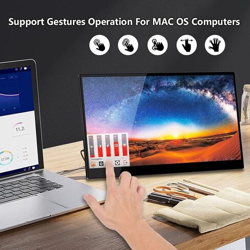18.4 Inch Portable Monitor Touchscreen 4k，3840 x 2160 10bits，Anti-Glare，Optical bonding，MPP Stylus Pen Compatible,Laptop External Screen HDR Eye Care Gaming Computer Display for Laptop in Saudi Arabia