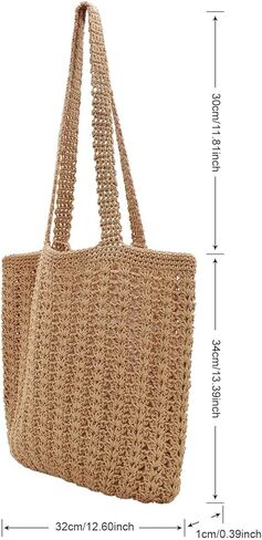 Teeyee Boho Crochet Summer Handbag Handmade Cotton Rope Conttle Counter Counter Count in Kuwait