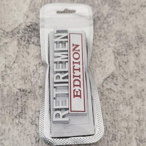 Pair Set Retirement Edition Badge 3D Emblem Fit for Car Truck SUV Side Rear Front Hood Trunk Door Decal Sticker (Silver Red) in Kuwait
