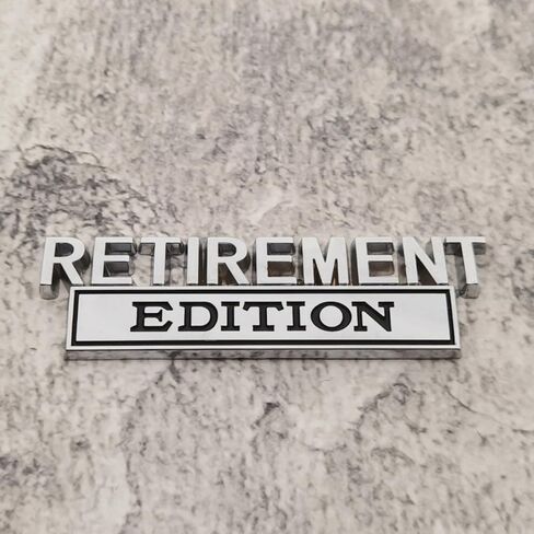 Pair Set Retirement Edition Badge 3D Emblem Fit for Car Truck SUV Side Rear Front Hood Trunk Door Decal Sticker (Silver Red) in Kuwait