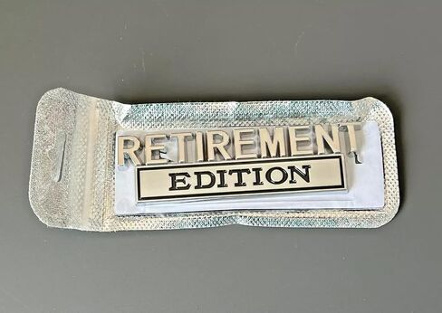 Pair Set Retirement Edition Badge 3D Emblem Fit for Car Truck SUV Side Rear Front Hood Trunk Door Decal Sticker (Silver Red) in Kuwait