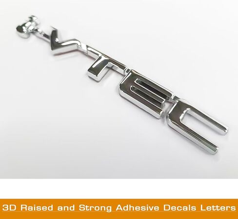 3D Raised Letters i-VTEC Emblem Metal with Adhesive Backing Replacement for Rear Emblem Automotive Decoration(Silver) in Saudi Arabia