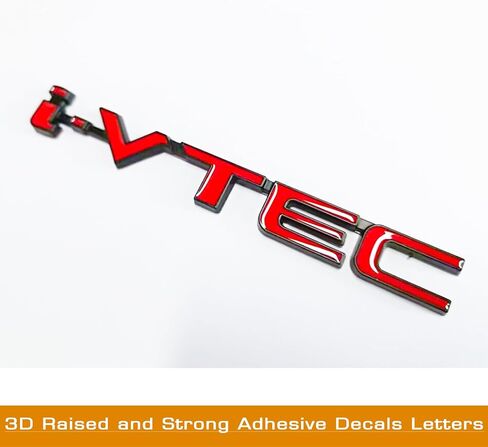 3D Raised Letters i-VTEC Emblem Metal with Adhesive Backing Replacement for Rear Emblem Automotive Decoration(Silver) in Saudi Arabia