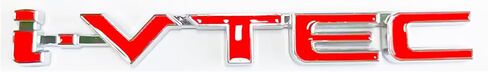 3D Raised Letters i-VTEC Emblem Metal with Adhesive Backing Replacement for Rear Emblem Automotive Decoration(Silver) in Saudi Arabia