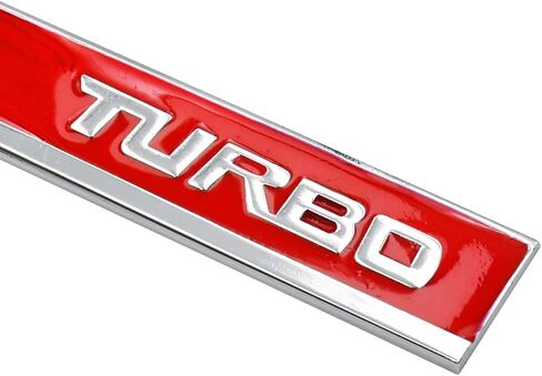 2pcs/الزوج 3D Turbo Car Side Fender الخلفي جذع الشارة شارة شارة توربو شارة (أحمر) in Saudi Arabia