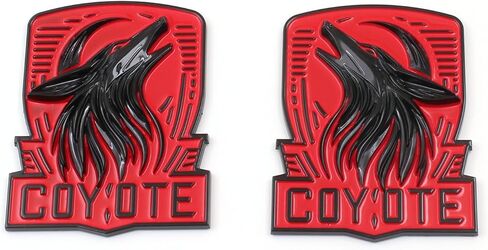Pair Custom Dark Horse Style Coyote Emblems Door Left Right 3D Badge Compatible with 2011-2024+ Mustang F150,Universal Car Vehicle, Truck, Motorcycle (Chrome Black) in Saudi Arabia