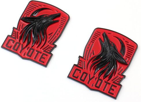 Pair Custom Dark Horse Style Coyote Emblems Door Left Right 3D Badge Compatible with 2011-2024+ Mustang F150,Universal Car Vehicle, Truck, Motorcycle (Chrome Black) in Saudi Arabia