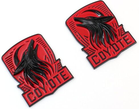 Pair Custom Dark Horse Style Coyote Emblems Door Left Right 3D Badge Compatible with 2011-2024+ Mustang F150,Universal Car Vehicle, Truck, Motorcycle (Chrome Black) in Saudi Arabia