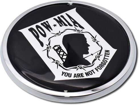 Elektroplate Officially Licensed POW/MIA You are Not Forgotten All Metal Emblem for Cars, Trucks, and All Auto | Universal Fit at 3.5" x 3.5" | Weatherproof in Saudi Arabia