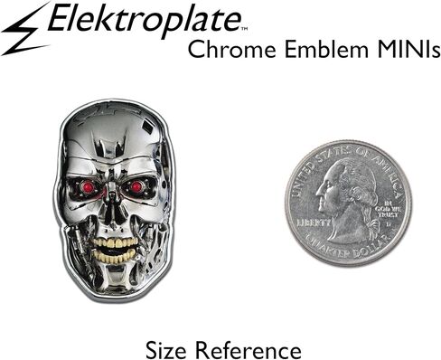 Elektroplate مرخص رسميًا 2 شعارات Chrome Movie Mini Mini للدراجات النارية ، والكرافيرات المائية ، والزخارف | ملاءمة عالمية في 1.6 "× 1.0" | مانعة للتسلية | 2 عبوة in Kuwait