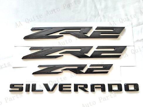 6pcs ZR2 6.2L Silverado Emblems 3D شارة Fender الحرف الخلفي استبدال ملصق اللوحة لعام 2022 2023 2024 Silverado 1500 (Black Matte) in Saudi Arabia